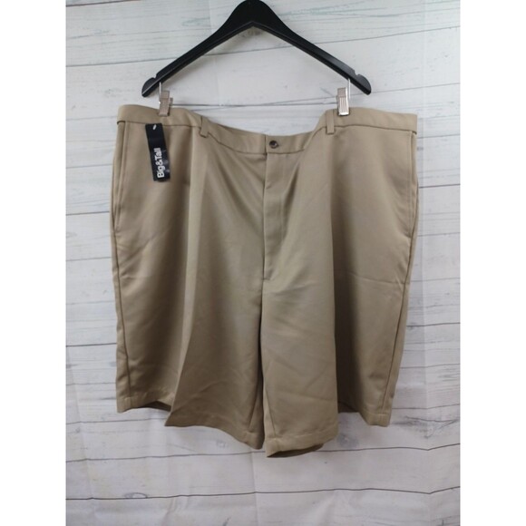 Haggar Big & Tall Cool 18 Gab Performance Shorts 48W Khaki NWT - Picture 1 of 7